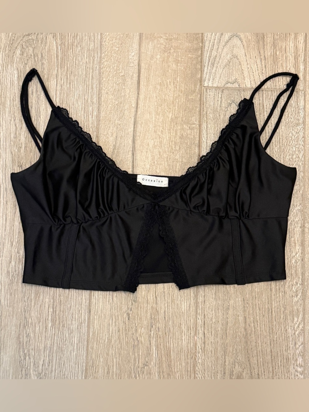 Occasion Black Lace Longline Bralette Top